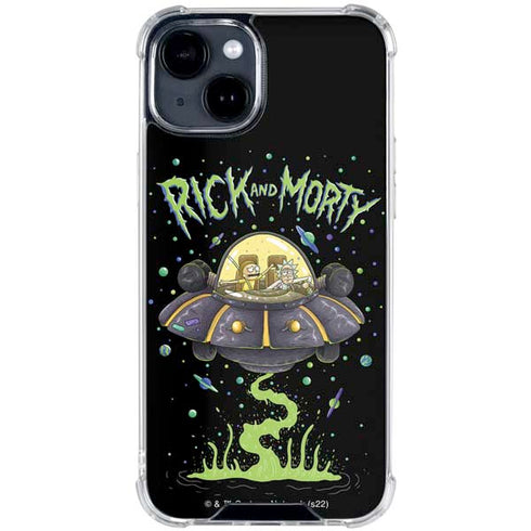Adult Swim Rick and Morty Spaceship iPhone 15 Clear Case